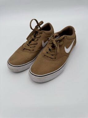 Nike SB Chron 2 Canvas Skate Shoes Brown White Size Women's 9 / Men's 7.5